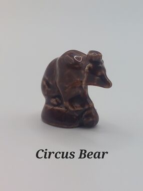 Vintage Red Rose Tea Miniature Wade Whimsies Porcelain Figurines, Circus Bear